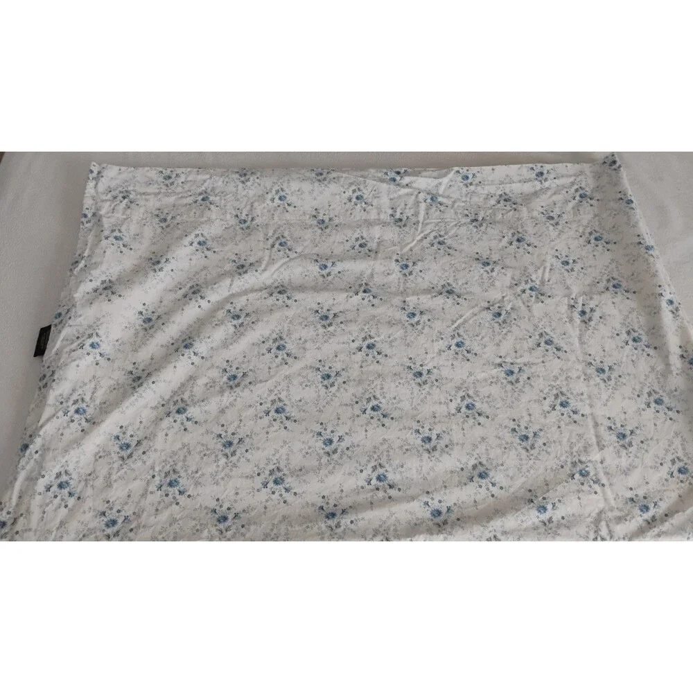 Lauren Ralph Lauren Twin Flat Sheet Ditsy Floral Cottagecore White Blue EUC